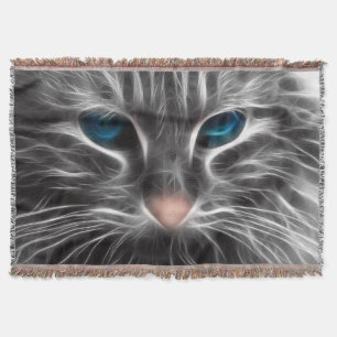 Cobertor Rosto de Gato Azul Incrível