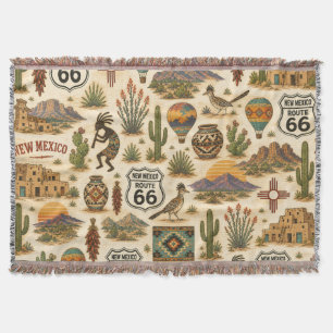 Cobertor Rota 66 do Novo México Padrão Vintage do Sudoeste