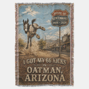 Cobertor Rota 66 Oatman Burro Charme Ocidental
