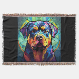 Cobertor Rottweiler de Vidro Pintado