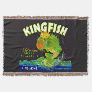 Cobertor Rótulo da caixa espargos Kingfish 1930