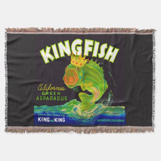 Cobertor Rótulo da caixa espargos Kingfish 1930 (Frente)