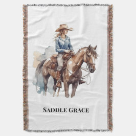 Cobertor Roupas de cama ocidentais cowgirl graciosas Acento