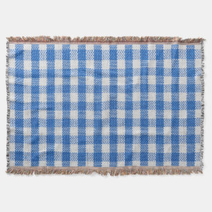 Cobertor Roupas de jantar revestidas de cor azul-branca.