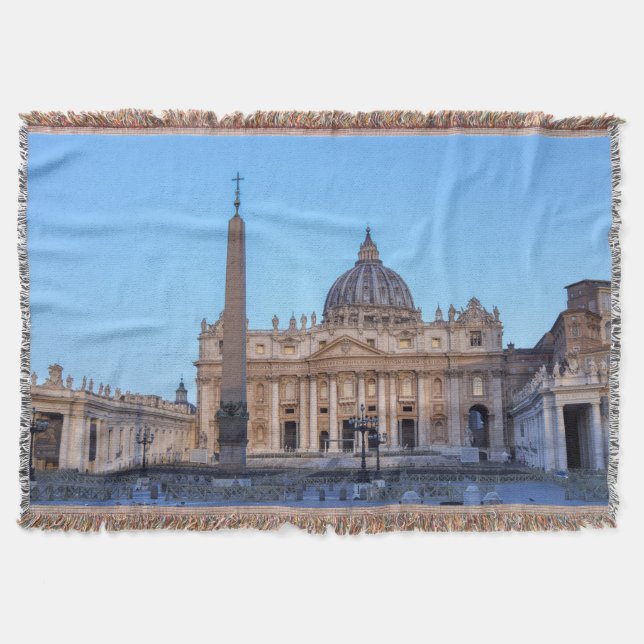 Cobertor Rua. Praça de Peter em Cidade Vaticano - Roma, Itá (Frente)