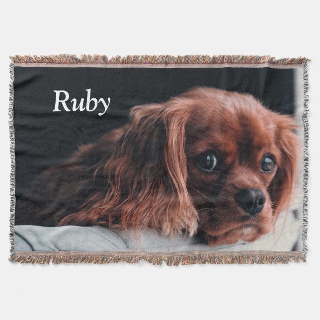 Cobertor Ruby Cavalier King Charles Spaniel Puppy Dog (Frente)