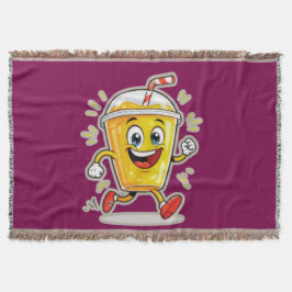 Cobertor **Running Juice Cup Cartoon – Fun Street Drink Cha