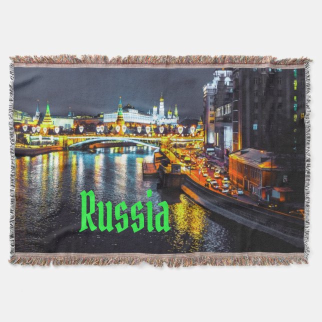 Cobertor Rússia ou Federação Russa de Moscou à Noite (Frente)