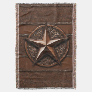 Cobertor Russo Farmhouse Cowboy Western Country Texas Star