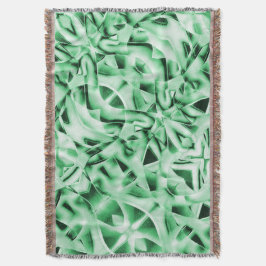 Cobertor Russo ou não, branco verde estranho entrelaçado