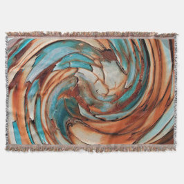 Cobertor Rust N Blue Abstrato Art Throw