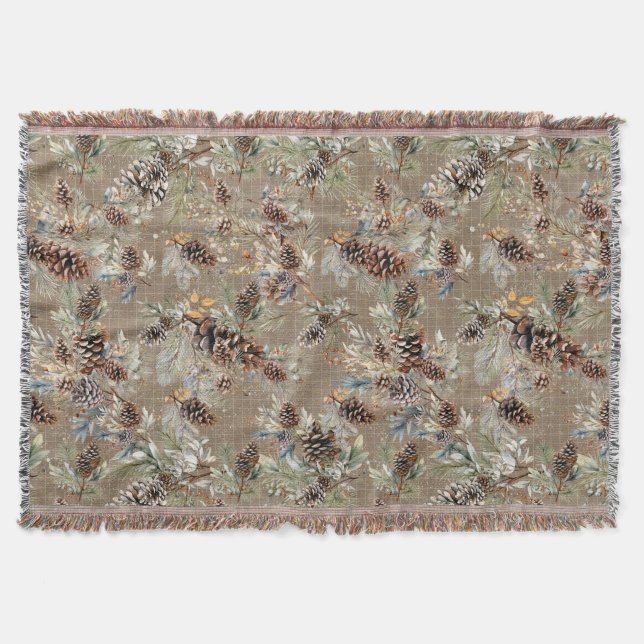Cobertor Rustic Christmas Boho Pattern  (Frente)