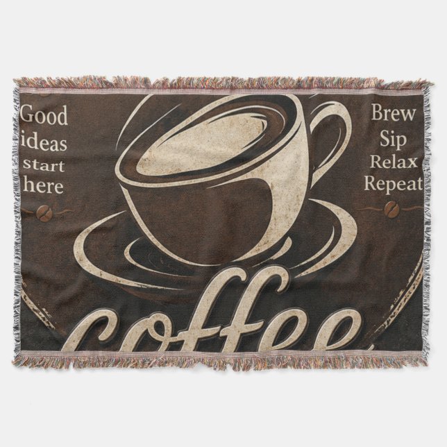 Cobertor Rustic Coffee Bar Decor Gift (Frente)