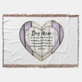Cobertor Rustic Heart Dog Mom Throw Blanket