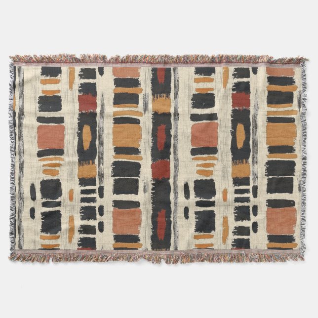 Cobertor Rustic Mudcloth Geometric Pattern (1) (Frente)