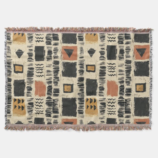 Cobertor Rustic Mudcloth Geometric Pattern (3) (Frente)