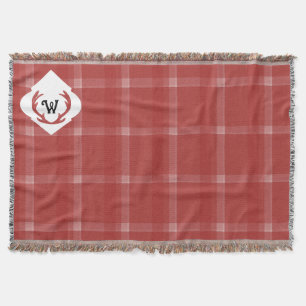 Cobertor Rustic Tartan Burgundy Red Monograma