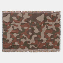 Cobertor Rusty Red and Dark Olive Camo abstract