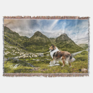 Cobertor Sable Rough Collie, Lamb & Sheep - Personalizado