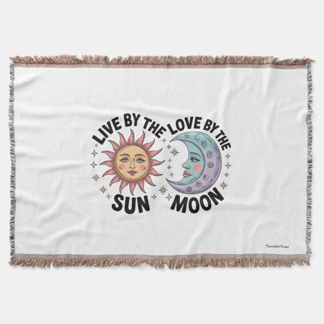 Cobertor Sacolão Retrô Viva pelo Sol Ame pela Lua (Frente)