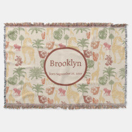 Cobertor Safari Giraffe & Tropical Leaves Nursery