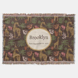 Cobertor Safari Giraffe & Tropical Leaves Nursery