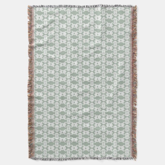 Cobertor Sage Green Damask (Frente Vertical)