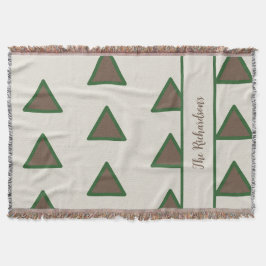 Cobertor Sage Verde Personalizado Taupe Triângulo Moderno C