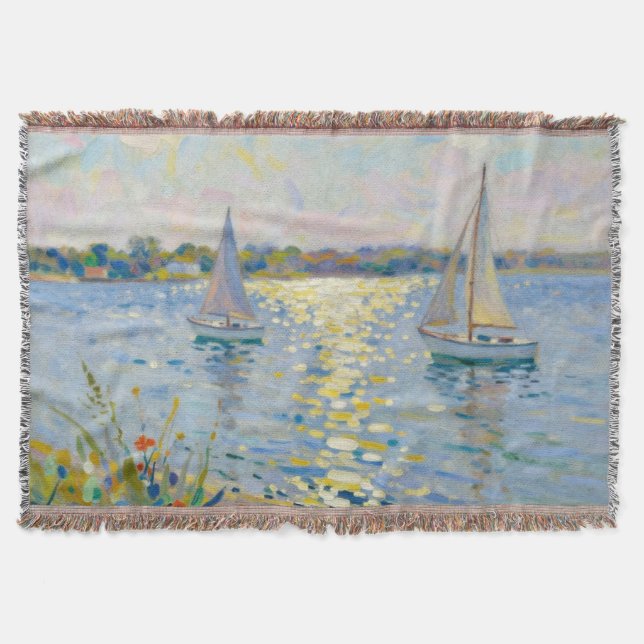 Cobertor Sailboats New England Summer (Frente)