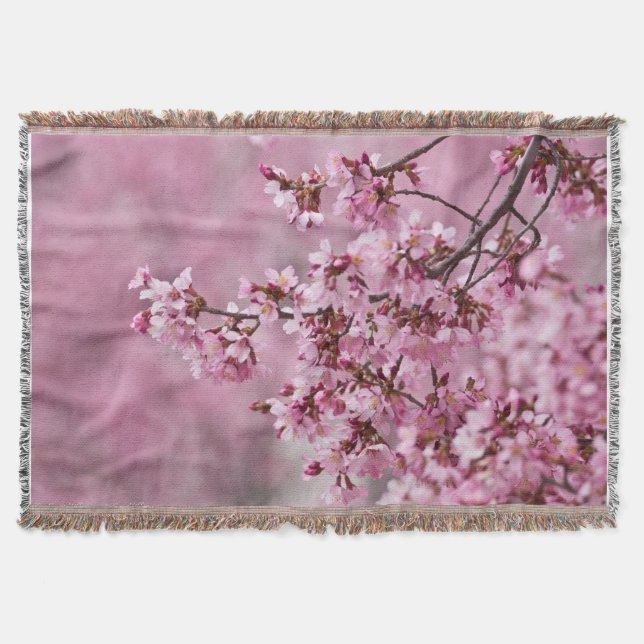 Cobertor Sakura Cherry Blossoms Pastel Pink Camadas (Frente)
