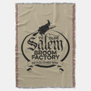 Cobertor Salem Witch Broom Fatory - gótica de vintagem engr