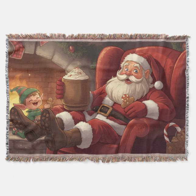 Cobertor  Santa’s Snuggle Time: Christmas Santa Blanket (Frente)