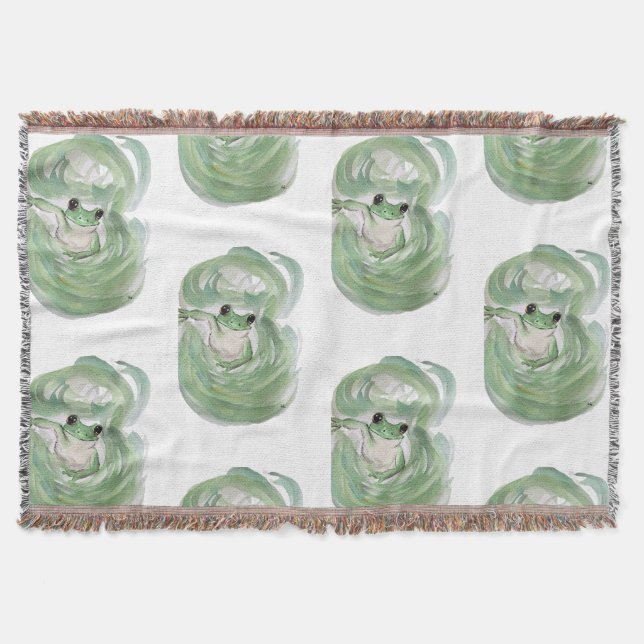 Cobertor Sapo Mágico Humor Aquarela (Frente)