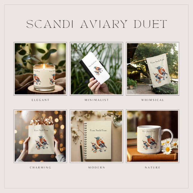 Cobertor Scandi Aviary Duet, personalizado (Criador carregado)