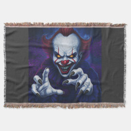 Cobertor Scary Clown Throw Blanket