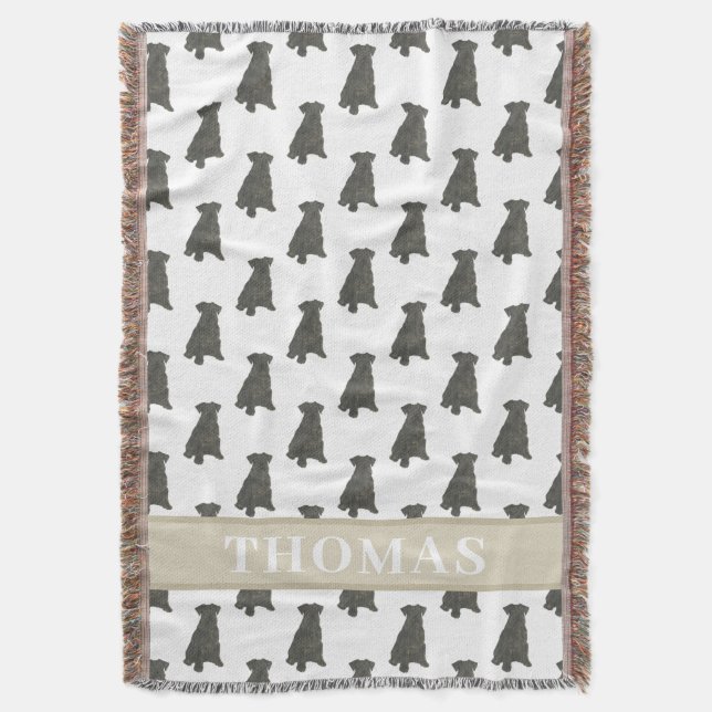 Cobertor Schnauzer Personalizado (Preto)  (Frente Vertical)