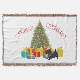 Cobertor Scottish Terrier Christmas