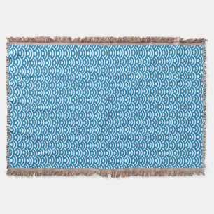 Cobertor Seigaiha, Ondas, Japonês, Azul e Branco