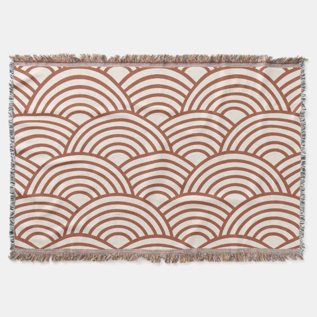 Cobertor Seigaiha Wave Rust Terracotta (Frente)