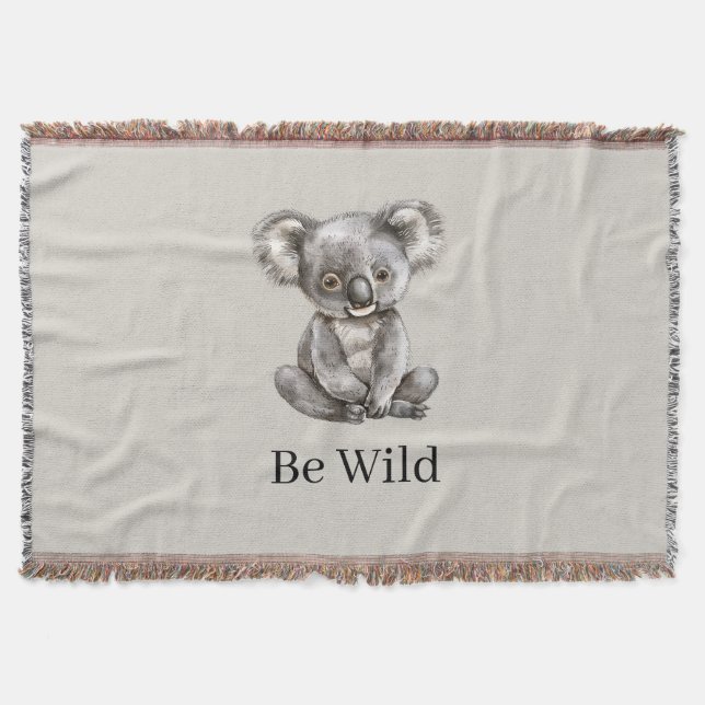 Cobertor Seja Safari de Urso Koala Selvagem   (Frente)