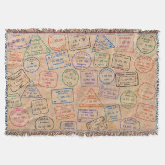 Cobertor Selos de Passaporte Antigos Ephemera de Viagem Col