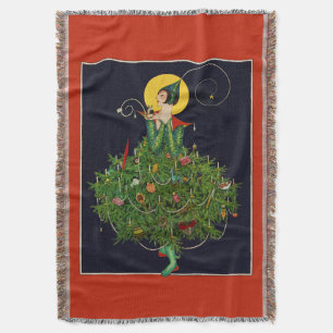 COBERTOR SENHORA COM NATAL PRESTA A FASHION DE BELEZA ART D