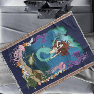 Cobertor Sereia Blue Fantasy Amigos