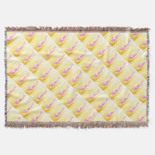 Cobertor sereia rosa submarina nadando amarela