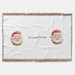 Cobertor Seu Texto Personalizado Biscoito de Natal do Papai
