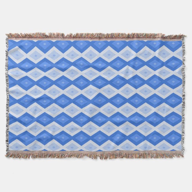 Cobertor Shades of blue diamond pattern (Frente)