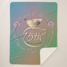 15 Crystal Weding Anniversário Sherpa Blanket