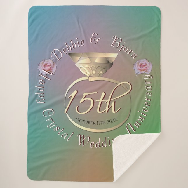 Cobertor Sherpa 15 Crystal Weding Anniversário Sherpa Blanket (Frente)