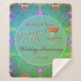 Cobertor Sherpa 17º aniversário do casamento Carnelian Sherpa Blan