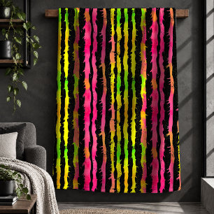 Cobertor Sherpa 1. Ecletismo Verde Neon Amarelo Tigre Abstrato Cob
